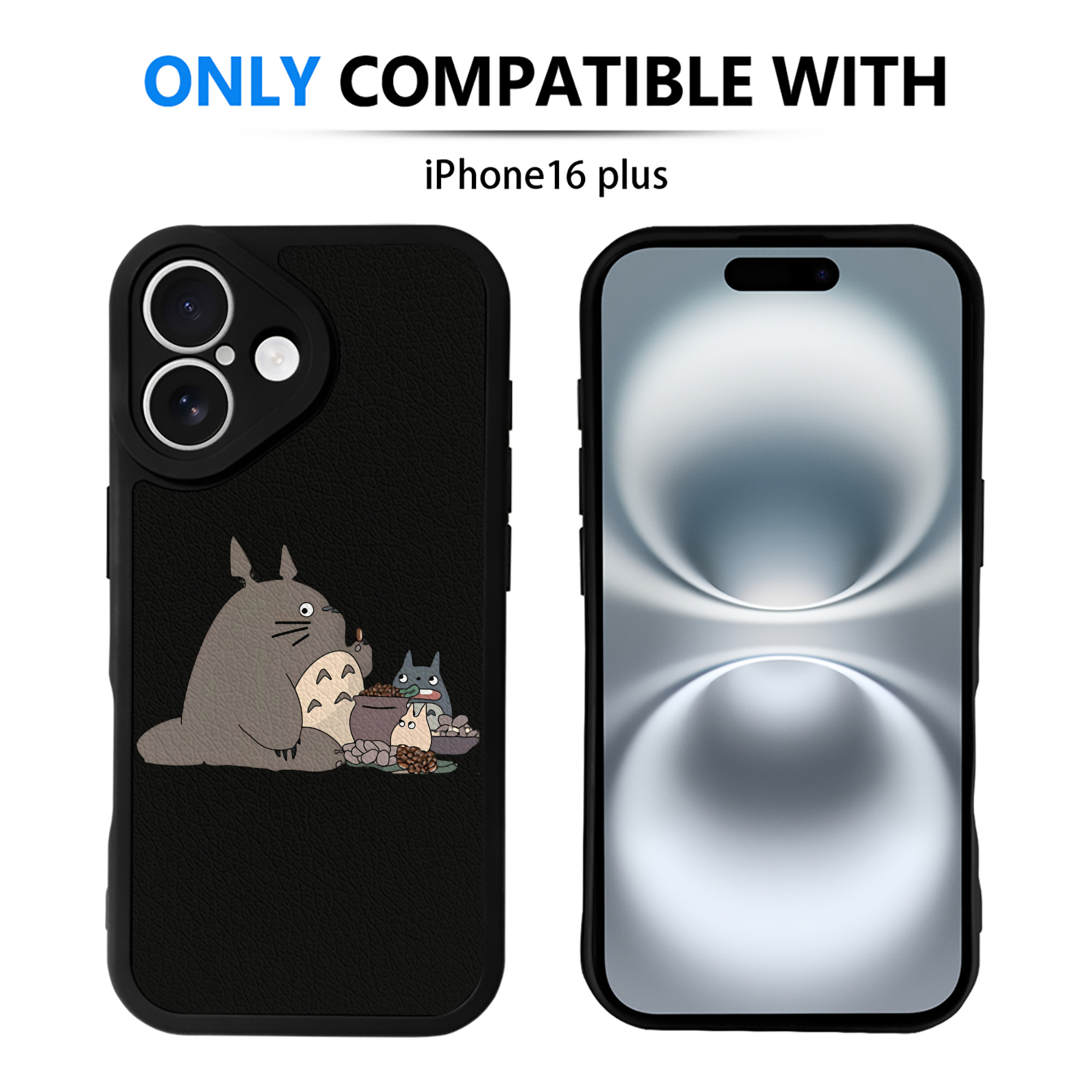 （画像用） となりのトトロ 草壁メイ 草壁サツキ My Neighbor Totoro Satsuki Kusakabe Mei Kusakabe 【iPhone 16シリーズ対応】シリコンスマホケース（レザー調） 材質：シリコン